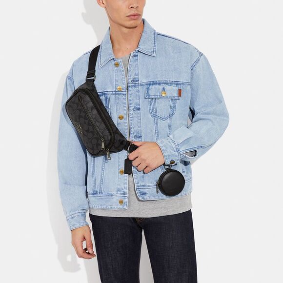 NWT Coach Outlet Elias Belt Bag In Signature Canvas - Picture 4 of 6